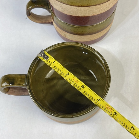 Vintage Triple Glaze Oversized Pottery Mugs (set of 3) - Picture 11 of 13